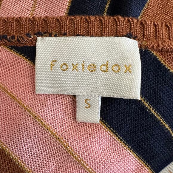 Foxiedox Striped Knit 2 Piece Set S Sweater + Maxi Skirt Festival Retro Boho Y2K - Picture 2 of 10